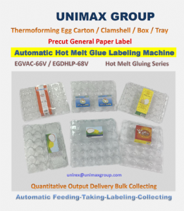 Thermoforming Egg Carton/Box/Clamshell Automatic Hot-Melt Glue Labeling Machine